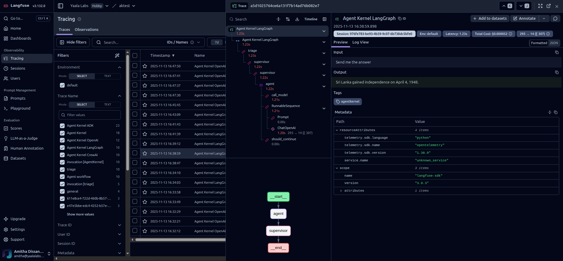 Langfuse Trace Detail